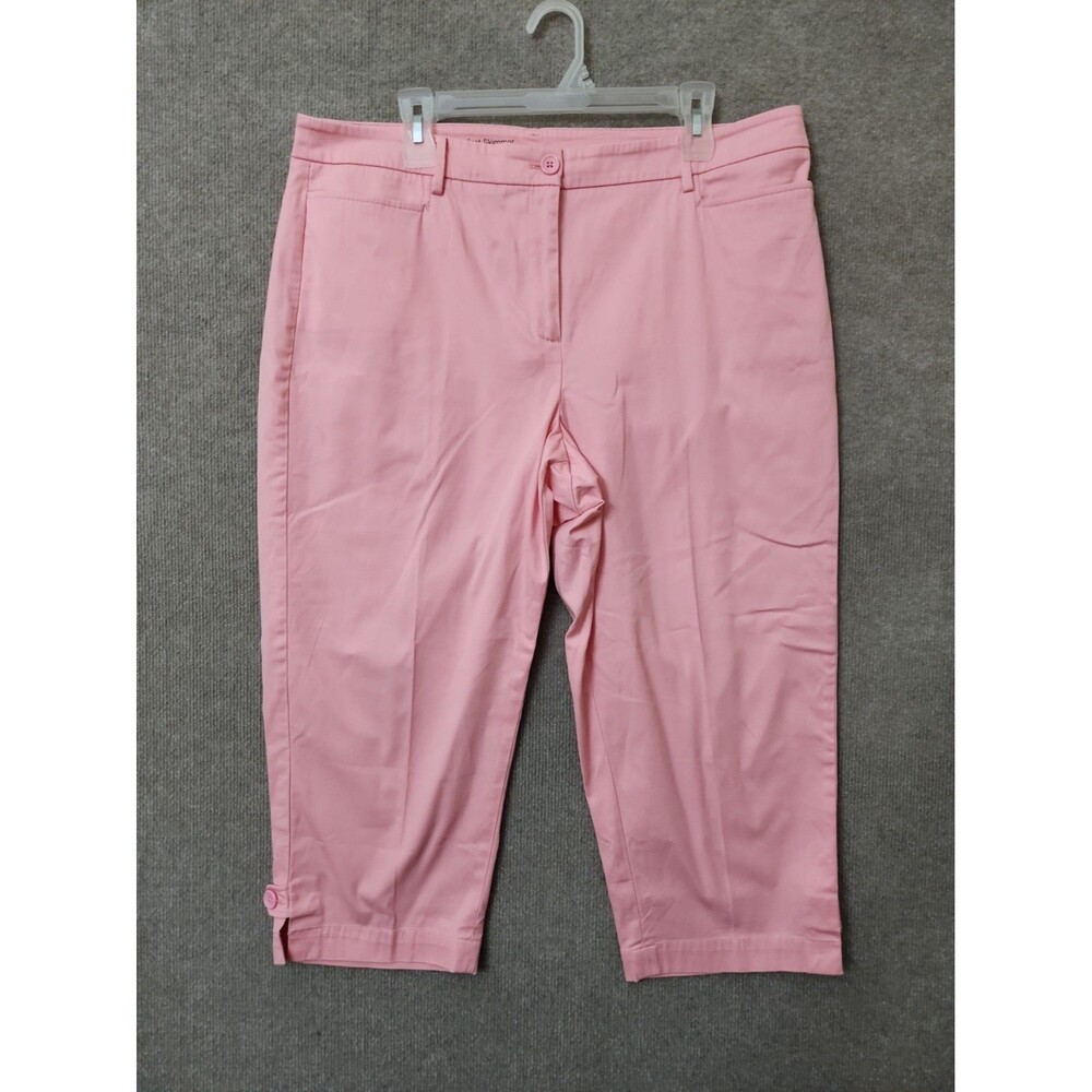 Talbots Curvy Perfect Skimmer Pants Womens 16 Pink Cotton Stretch